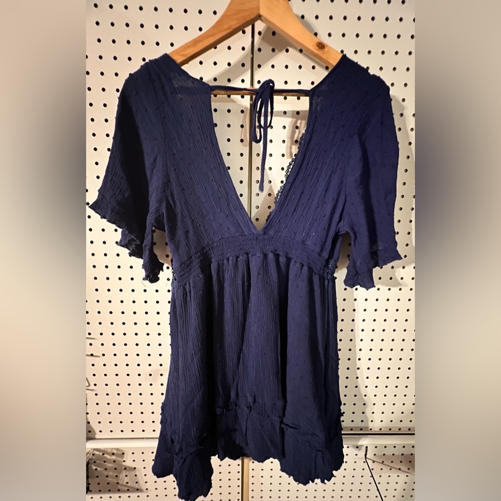 Boutique Blue Textured Mini Dress | L